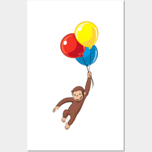 Curious George Fly With Bubble Posters and Art